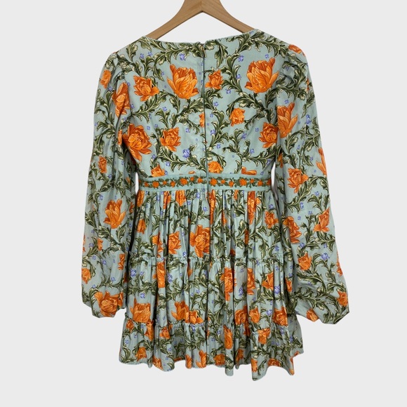 Agua Bendita Avenia Peonia Floral Cotton Mini Dress NWT Size XS - Picture 7 of 13